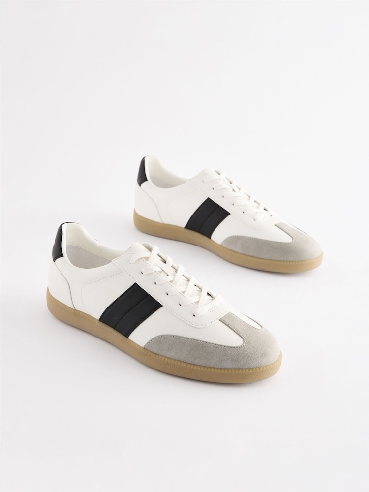 White T-Bar Low Trainers - Image 1 of 6