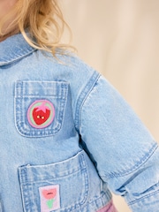 Mid Blue Denim Embroidered Shacket (3mths-7yrs) - Image 3 of 9