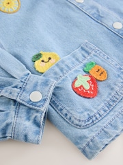Mid Blue Denim Embroidered Shacket (3mths-7yrs) - Image 9 of 9