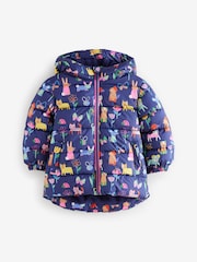 Navy Blue Shower Resistant Fleece Lined Hooded Padded Coat (3mths-7yrs) - Image 5 of 10