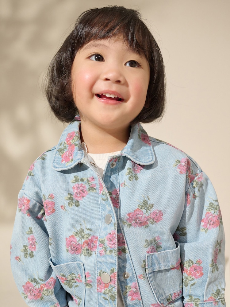 Blau Denim - Set aus bedrucktem Shacket und Shorts aus 100 % Baumwolle mit Print (3M.–7J.) - Bild 2 von 10 Blau Denim - Set aus bedrucktem Shacket und Shorts aus 100 % Baumwolle mit Print (3M.–7J.) - Bild 2 von 10