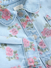 Blue Denim 100% Cotton Printed Shacket and Shorts Set (3mths-7yrs) - Image 9 of 10