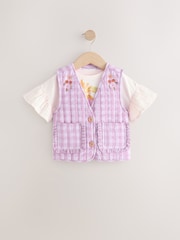 Purple Gingham Waistcoat and T-Shirt Set (3mths-7yrs) - Image 6 of 10