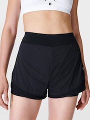Sweaty Betty Black Tempo Run Shorts - Image 2 of 8