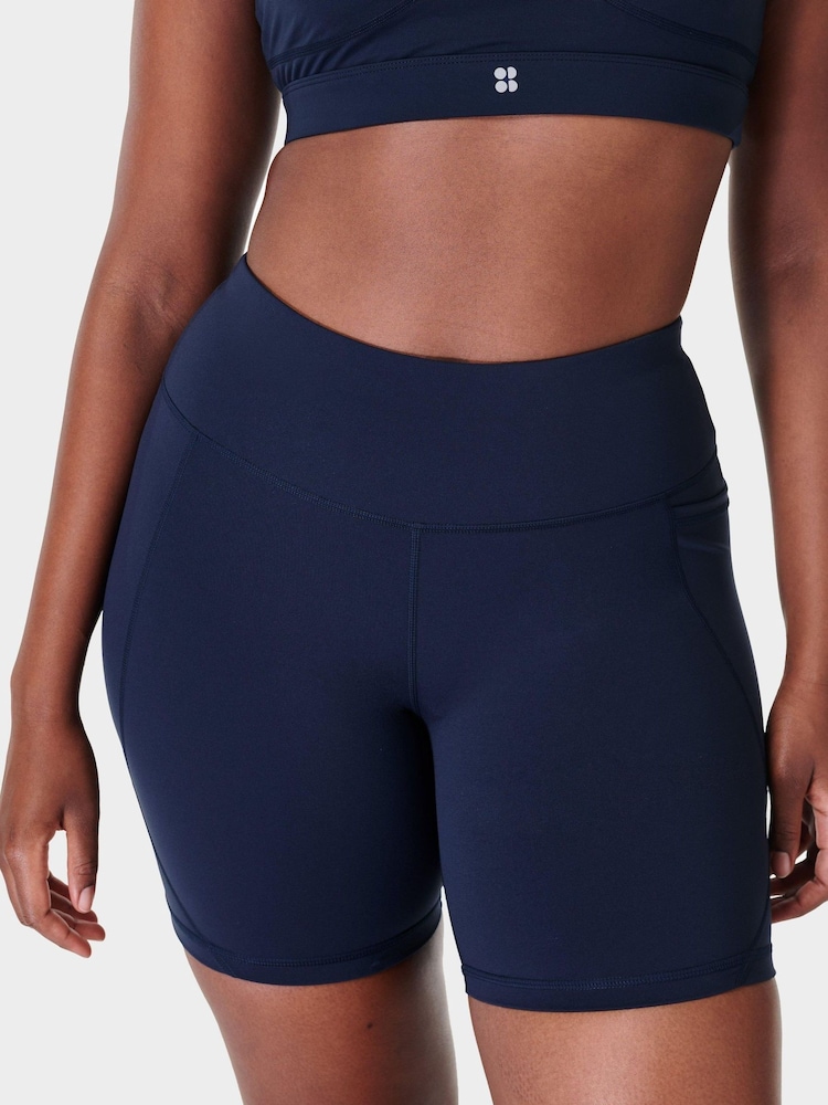 Sweaty Betty Blue 6" Inseam Power 6" Biker Shorts - Image 1 of 11