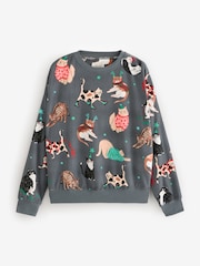 Grey Christmas Cats Christmas Cosy Long Sleeve Pyjamas - Image 10 of 13