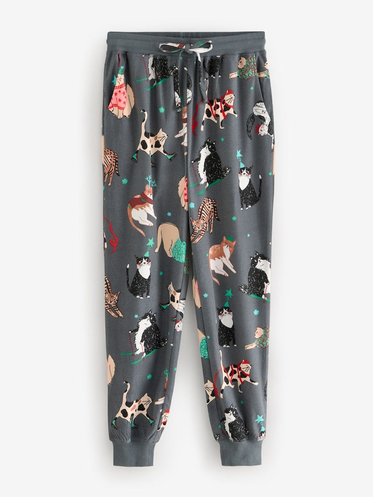 Grey Christmas Cats Christmas Cosy Long Sleeve Pyjamas - Image 11 of 13
