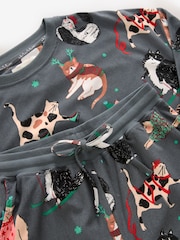 Grey Christmas Cats Christmas Cosy Long Sleeve Pyjamas - Image 12 of 13