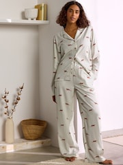 Ecru Pinstripe Button Through Pyjamas - Image 2 of 5