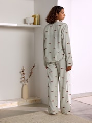 Ecru Pinstripe Button Through Pyjamas - Image 4 of 5