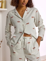 Ecru Pinstripe Button Through Pyjamas - Image 5 of 5