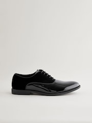 Black Patent Oxford Velvet Shoes - Image 2 of 5