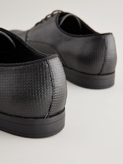 Black Embossed Square Toe Derby Shoes - Image 5 of 6