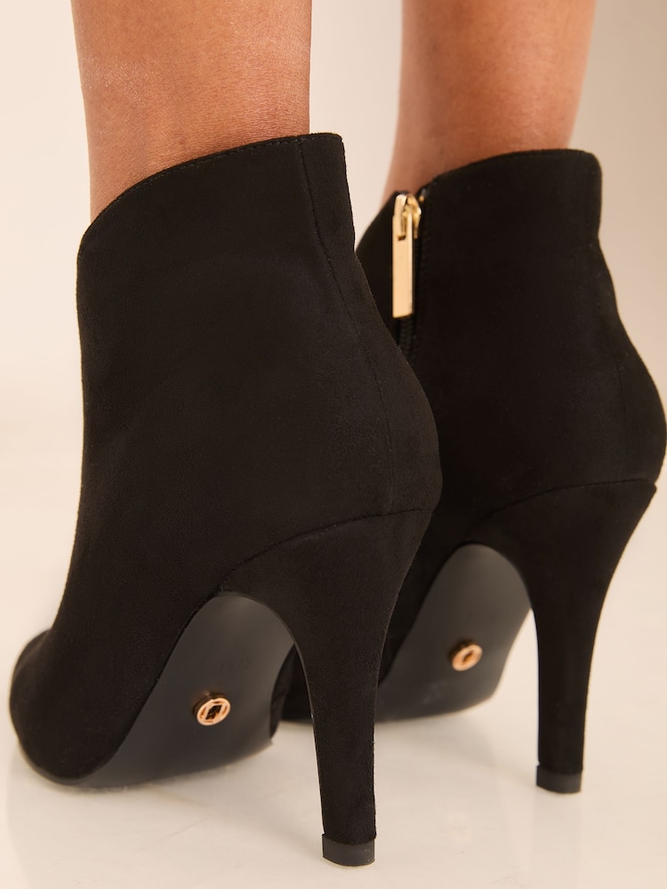 Lipsy Black Wide Fit Mid Heel All Over Party Ankle Shoe Boot - Image 2 of 4