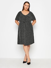 Evans sparkle Twist Wrap Black Dress - Image 1 of 1