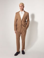 Taupe EDIT Trimmed Tuxedo Suit Jacket - Image 2 of 10