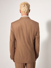 Taupe EDIT Trimmed Tuxedo Suit Jacket - Image 3 of 10
