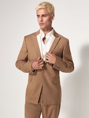 Taupe EDIT Trimmed Tuxedo Suit Jacket - Image 4 of 10