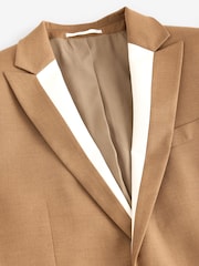 Taupe EDIT Trimmed Tuxedo Suit Jacket - Image 7 of 10