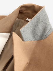 Taupe EDIT Trimmed Tuxedo Suit Jacket - Image 8 of 10