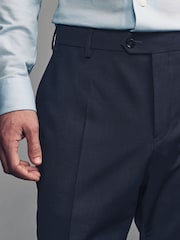 Navy Blue Slim Fit Wool Blend Motionflex Suit Trousers - Image 2 of 8