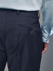 Navy Blue Slim Fit Wool Blend Motionflex Suit Trousers - Image 3 of 8