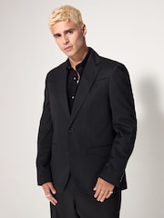 Black Slim Fit EDIT Western Style Suit Jacket - Image 2 of 8