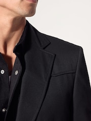 Black Slim Fit EDIT Western Style Suit Jacket - Image 8 of 8