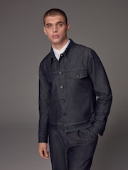 Bleu - Veste camionneur en jean EDIT - Image 1 de 11