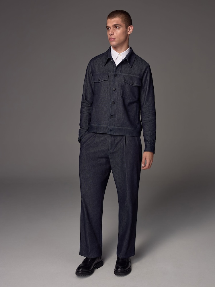 Bleu - Veste camionneur en jean EDIT - Image 3 of 11