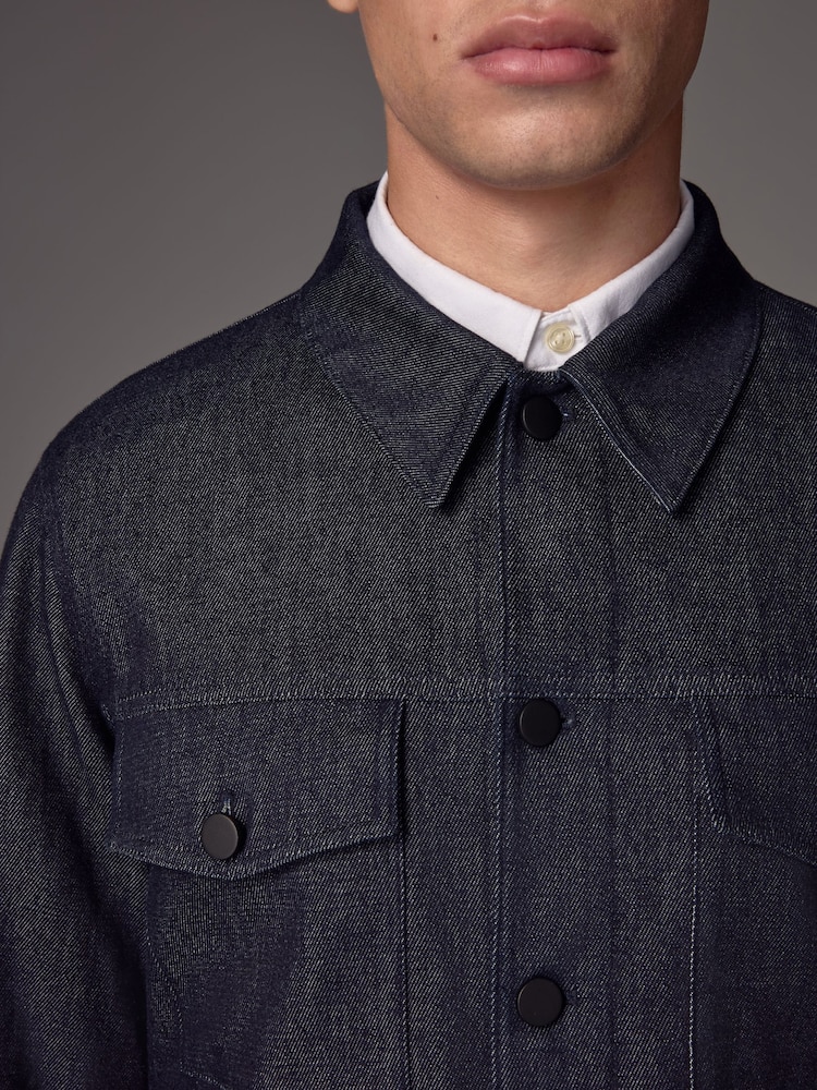 Bleu - Veste camionneur en jean EDIT - Image 4 of 11