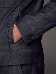 Bleu - Veste camionneur en jean EDIT - Image 5 de 11