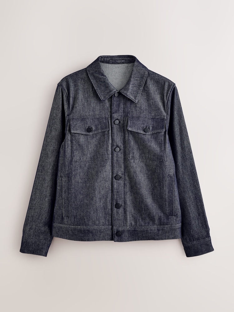 Bleu - Veste camionneur en jean EDIT - Image 7 of 11