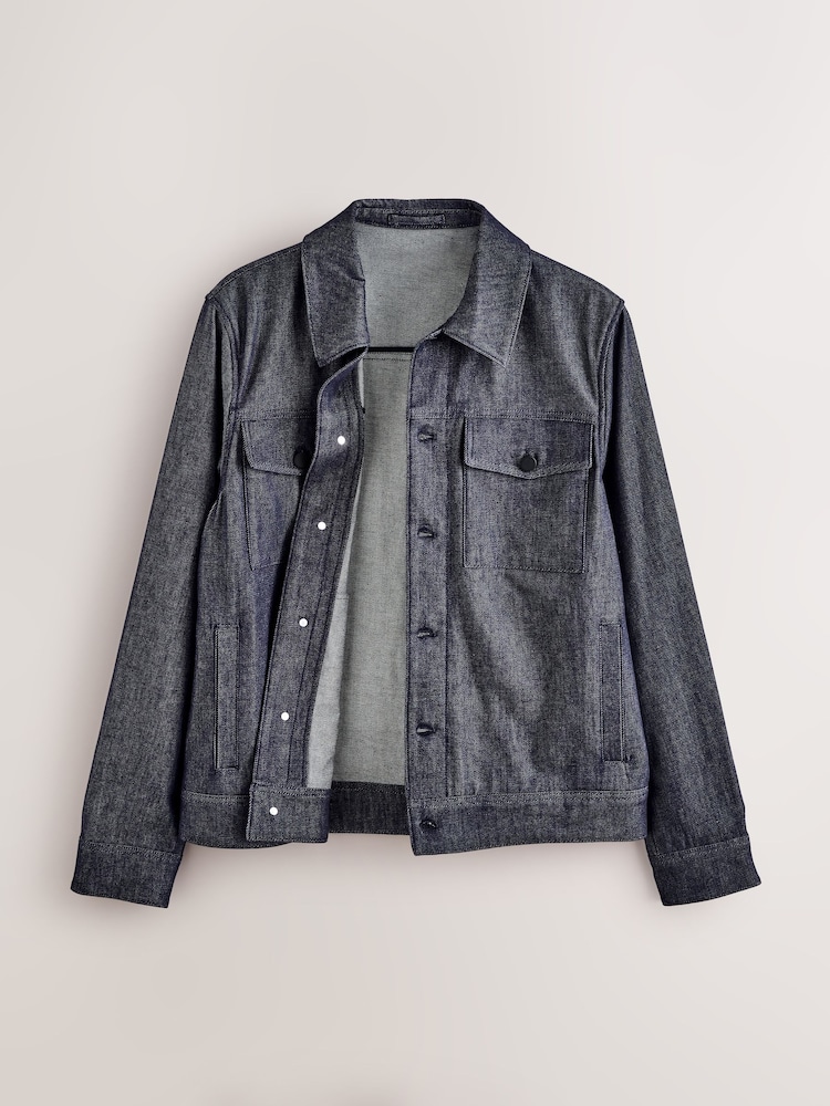 Bleu - Veste camionneur en jean EDIT - Image 8 of 11