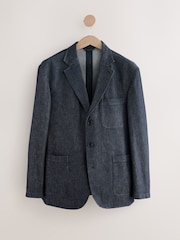 Bleu - Veste de costume décontractée en jean EDIT - Image 7 de 10