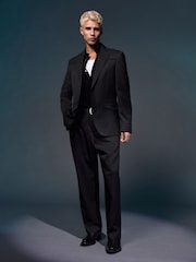 Черный - Slim Fit EDIT Flared Western Style Suit Trousers - Изображение 3 из 6