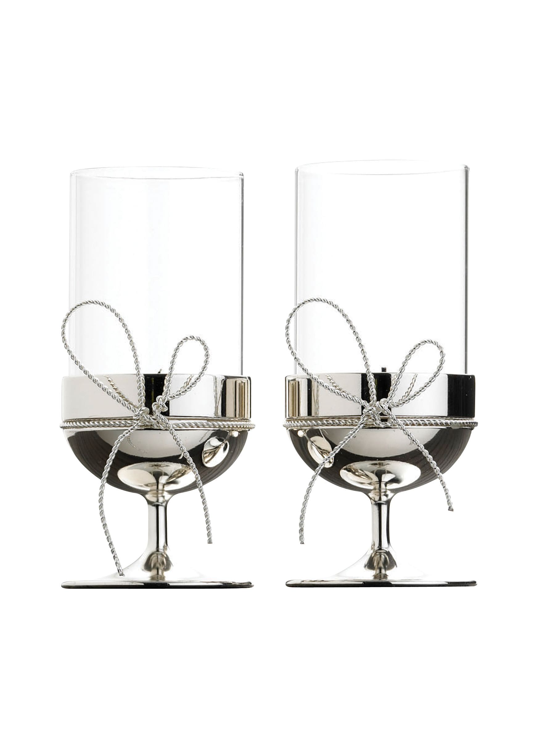 Buy Vera Wang Silver Love Knots Tealight Holders Set of 2 from the