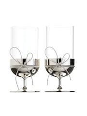 Vera Wang Silver Love Knots Tealight Holders Set of 2 - Image 1 of 1