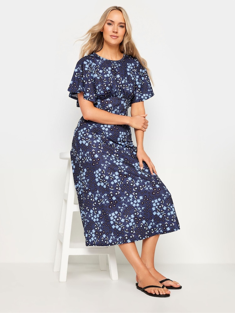 Long Tall Sally Blue Floral Tea Midi Dress - Image 1 of 5