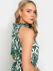 Long Tall Sally Green Print Halterneck Maxi Dress - Image 4 of 5
