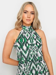 Long Tall Sally Green Print Halterneck Maxi Dress - Image 5 of 5