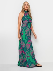 Long Tall Sally Green Print Halterneck Maxi Dress - Image 2 of 6