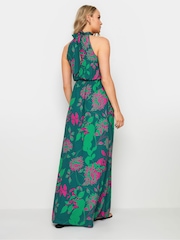 Long Tall Sally Green Print Halterneck Maxi Dress - Image 3 of 6