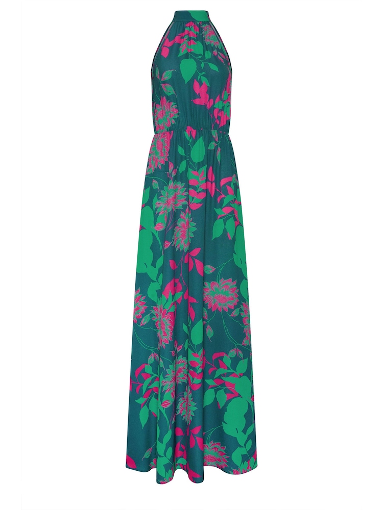 Long Tall Sally Green Print Halterneck Maxi Dress - Image 6 of 6