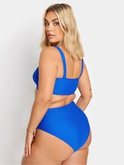 Yours Curve Blue Jewel Trim Bikini Top - Image 3 of 6