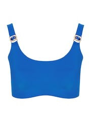 Yours Curve Blue Jewel Trim Bikini Top - Image 5 of 6