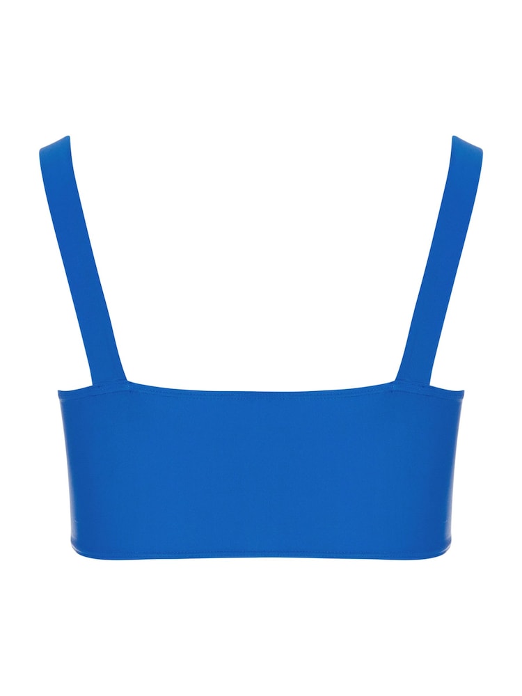 Yours Curve Blue Jewel Trim Bikini Top - Image 6 of 6