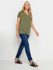 Long Tall Sally Green Premium Modal V-Neck T-Shirt - Image 2 of 5