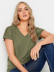 Long Tall Sally Green Premium Modal V-Neck T-Shirt - Image 4 of 5