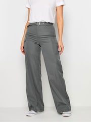 Long Tall Sally Grey Belted Wide Leg Trousers - Image 2 of 5
